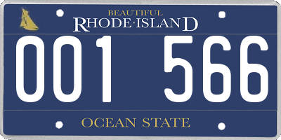 RI license plate 001566