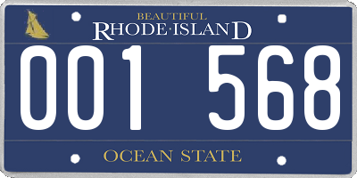 RI license plate 001568