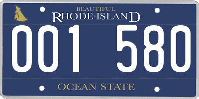 RI license plate 001580