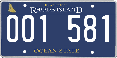RI license plate 001581