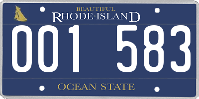 RI license plate 001583