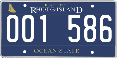 RI license plate 001586