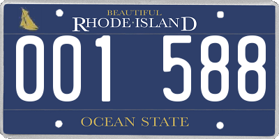 RI license plate 001588
