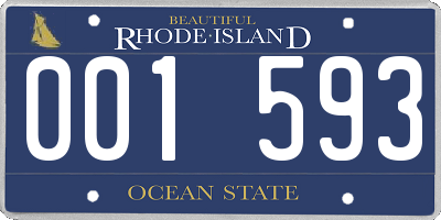 RI license plate 001593