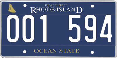 RI license plate 001594