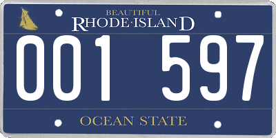 RI license plate 001597