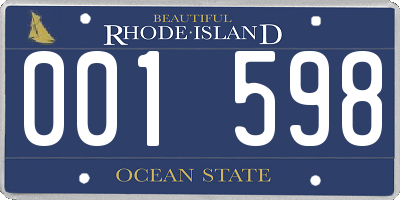 RI license plate 001598