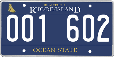 RI license plate 001602