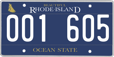 RI license plate 001605