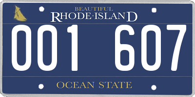 RI license plate 001607