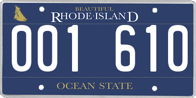 RI license plate 001610