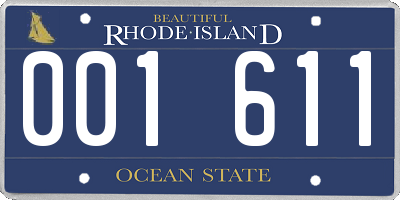 RI license plate 001611