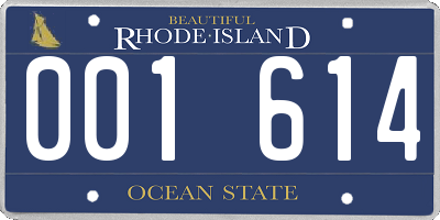 RI license plate 001614