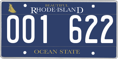 RI license plate 001622