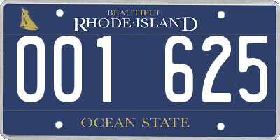 RI license plate 001625