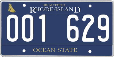 RI license plate 001629