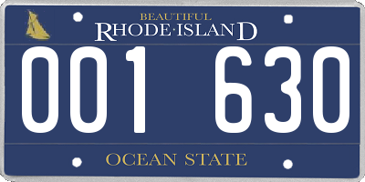 RI license plate 001630