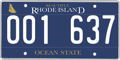 RI license plate 001637