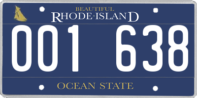 RI license plate 001638