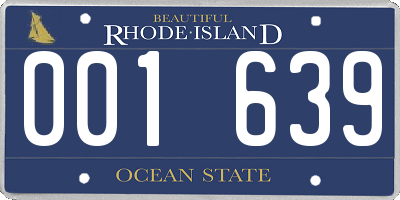 RI license plate 001639