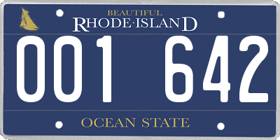 RI license plate 001642