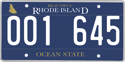 RI license plate 001645
