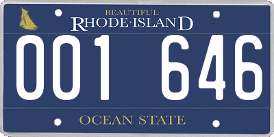 RI license plate 001646