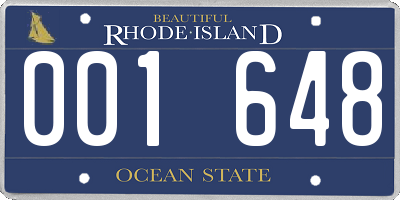 RI license plate 001648