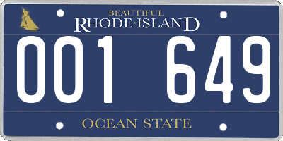 RI license plate 001649