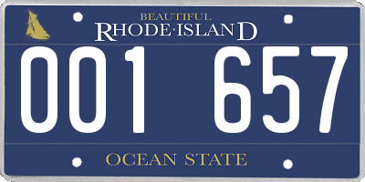 RI license plate 001657