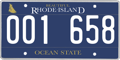RI license plate 001658