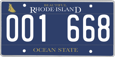 RI license plate 001668