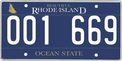RI license plate 001669