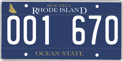 RI license plate 001670