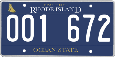 RI license plate 001672