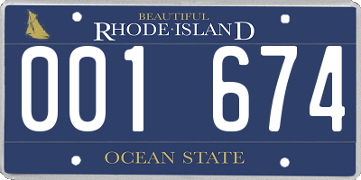 RI license plate 001674