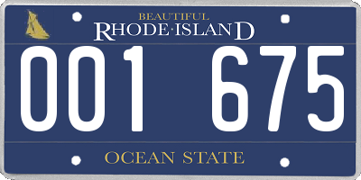 RI license plate 001675