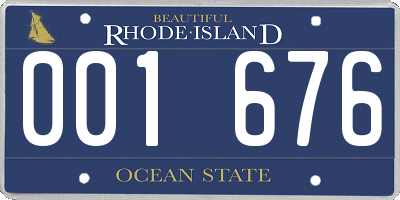 RI license plate 001676