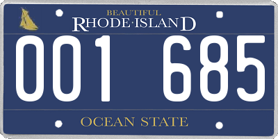 RI license plate 001685