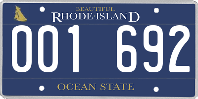 RI license plate 001692