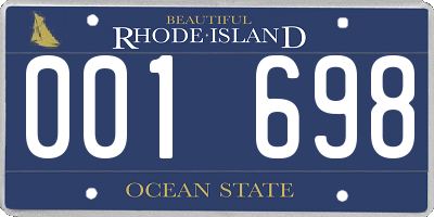 RI license plate 001698