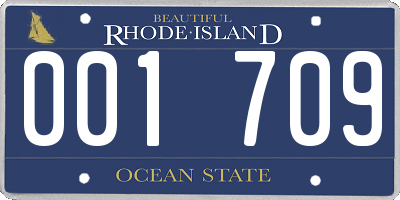 RI license plate 001709