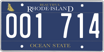 RI license plate 001714