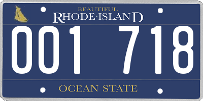 RI license plate 001718