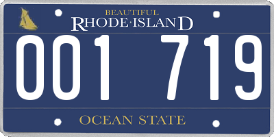 RI license plate 001719