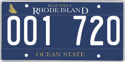 RI license plate 001720