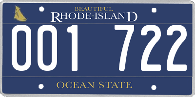 RI license plate 001722