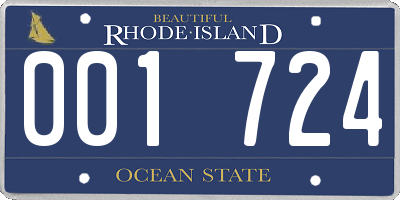 RI license plate 001724