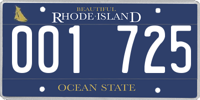 RI license plate 001725
