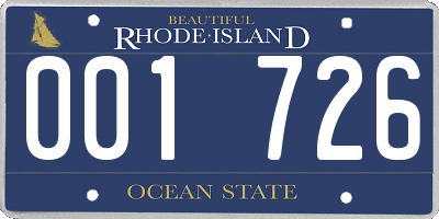 RI license plate 001726